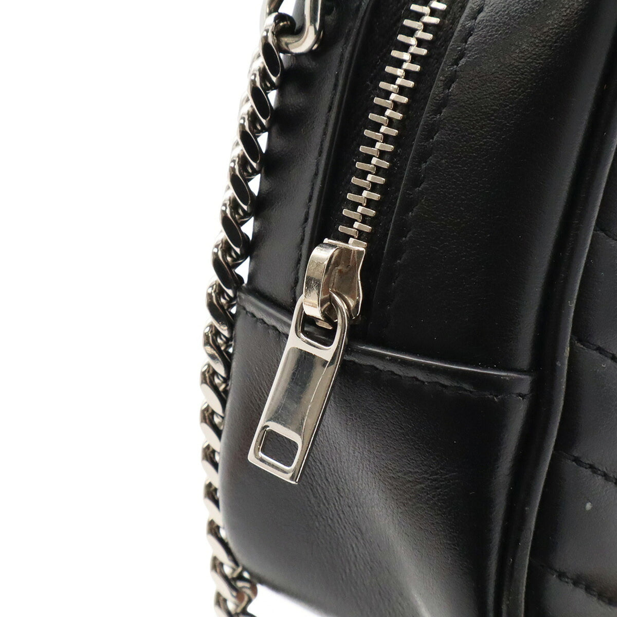 Yves Saint Laurent Black White Leather Shoulder Bag (Pre-Owned)