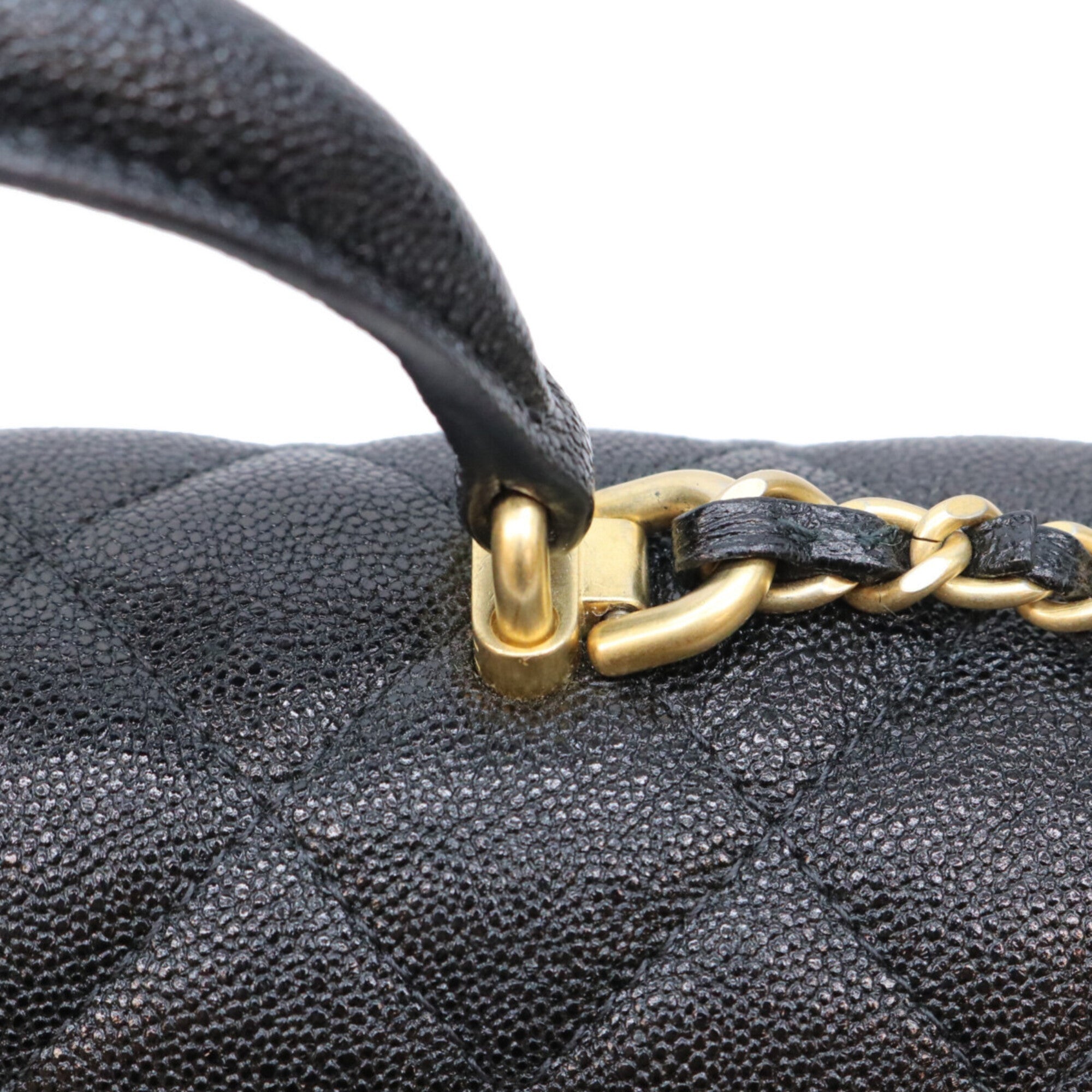 Chanel Black Grained Calfskin Shoulder Bag (Pre-Owned)