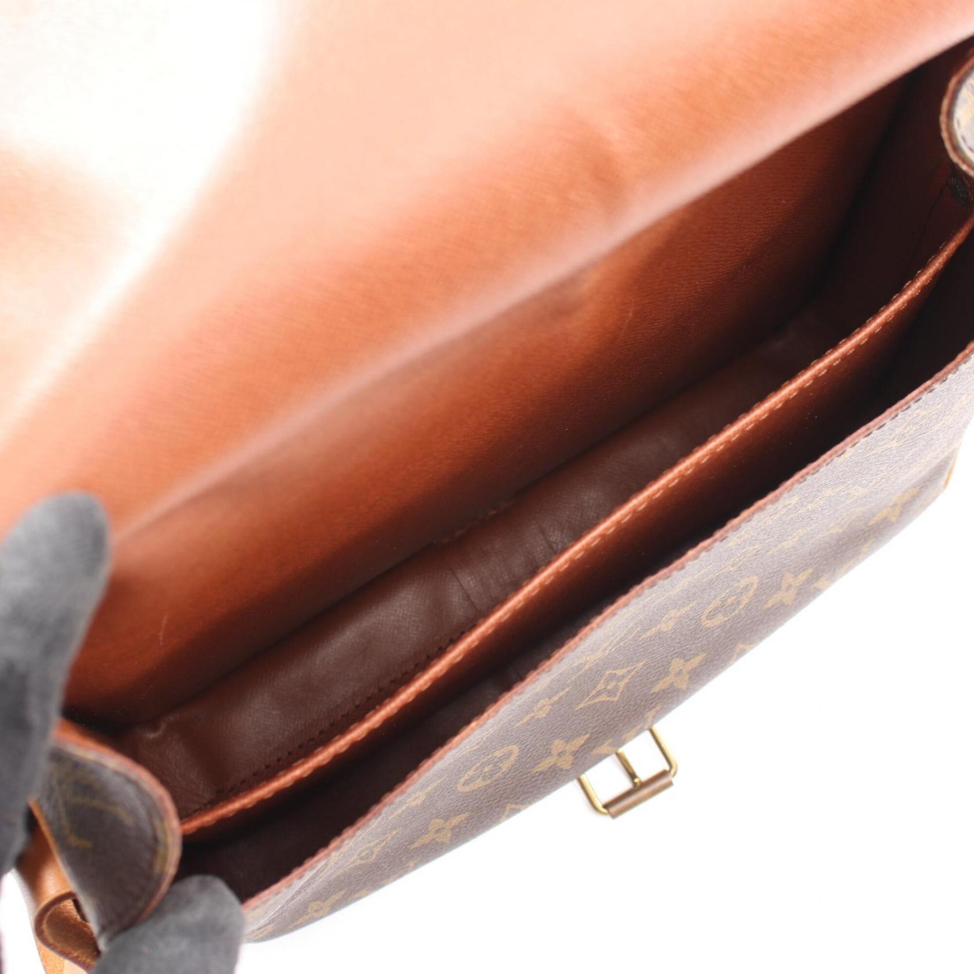 Louis Vuitton Brown Monogram Coated Canvas Leather Handbag Shoulder Bag (Pre-Owned)
