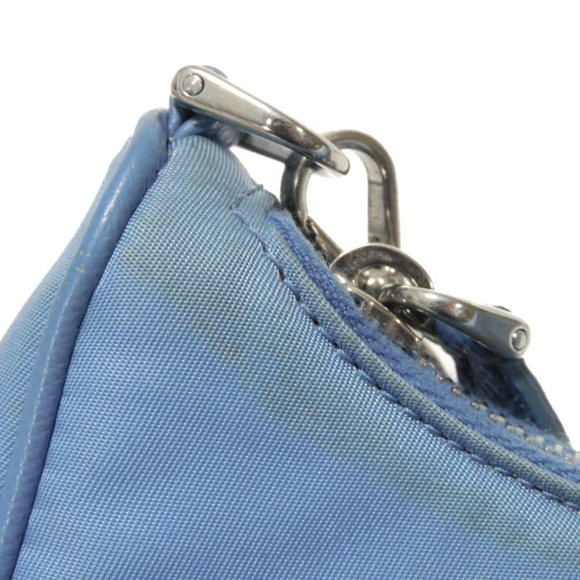 Prada Blue Nylon Pouch Shoulder Bag (Pre-Owned)