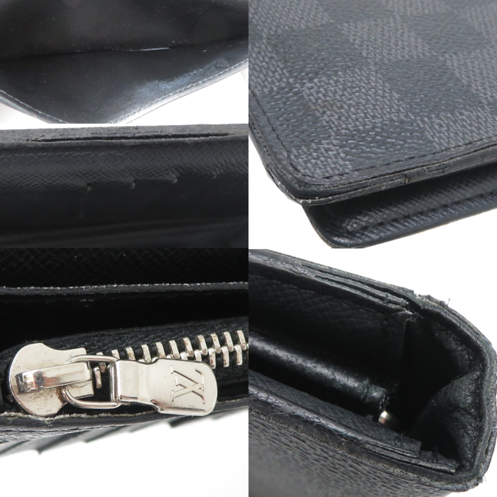 Louis Vuitton Black Damier Graphite Long Wallet (Bi-Fold) (Pre-Owned)