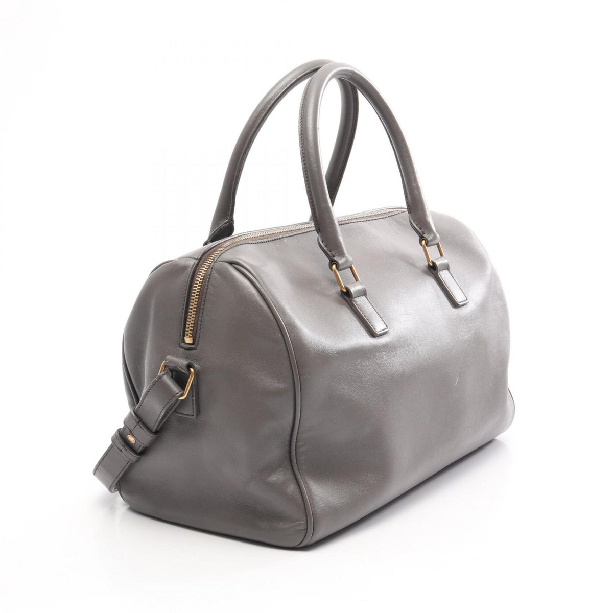 Saint Laurent Gray Leather Handbag (Pre-Owned)