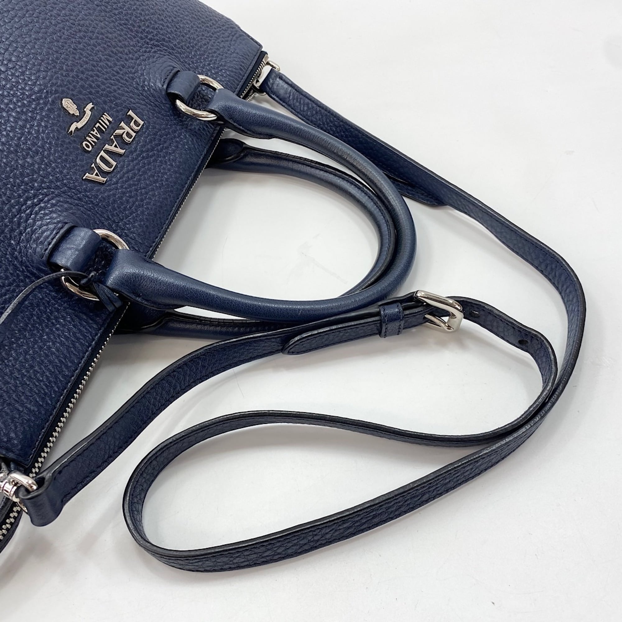 Prada Navy Handbag Shoulder Bag (Pre-Owned)