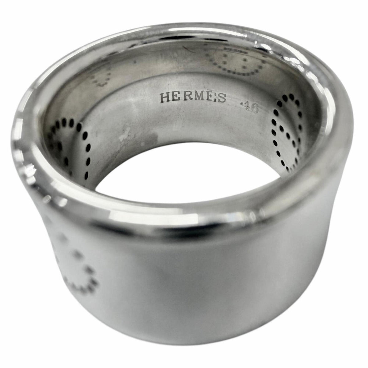 Hermes Silver Silver 925 Band Ring (Pre-Owned)