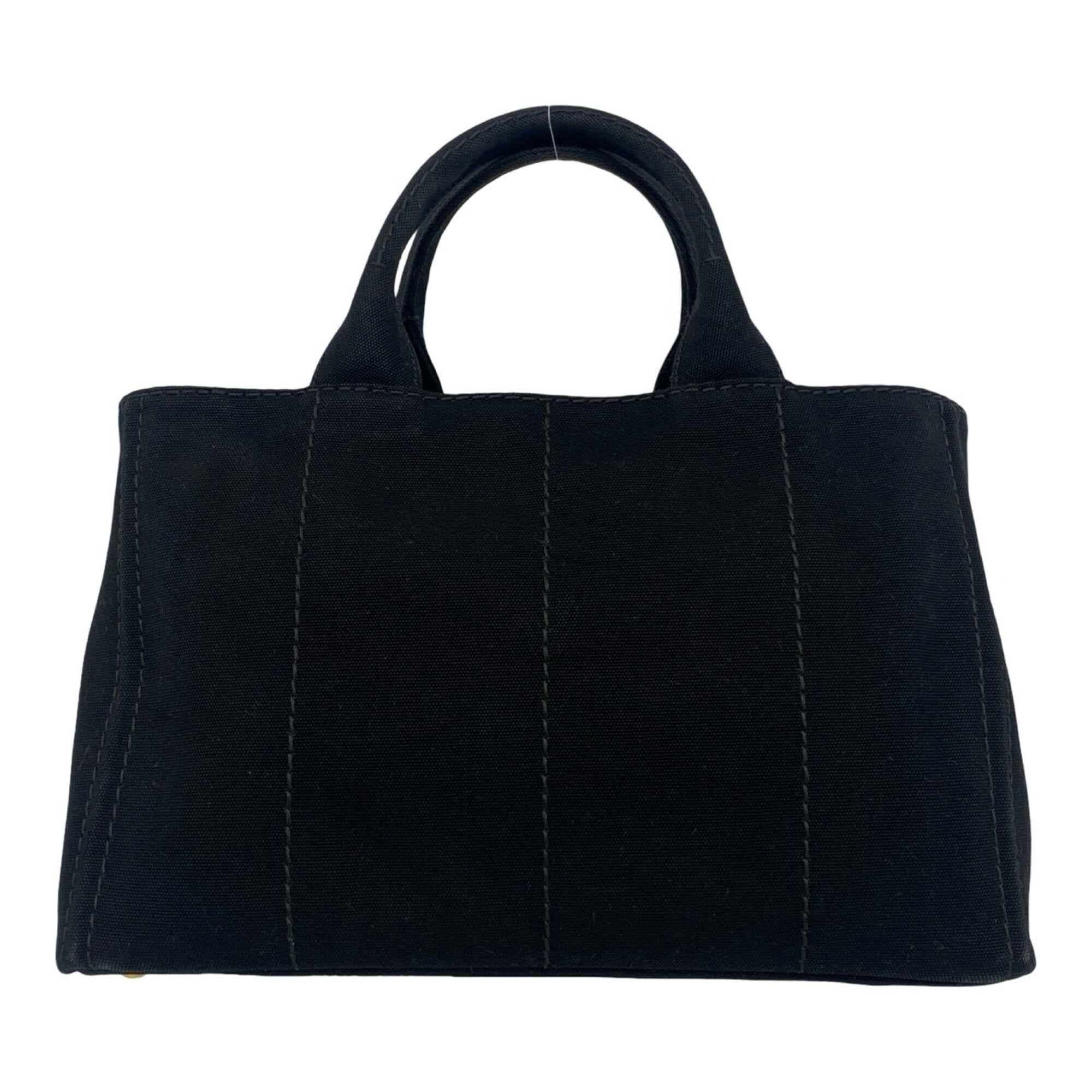 Prada Black Canvas Handbag Shoulder Bag Tote Bag (Pre-Owned)