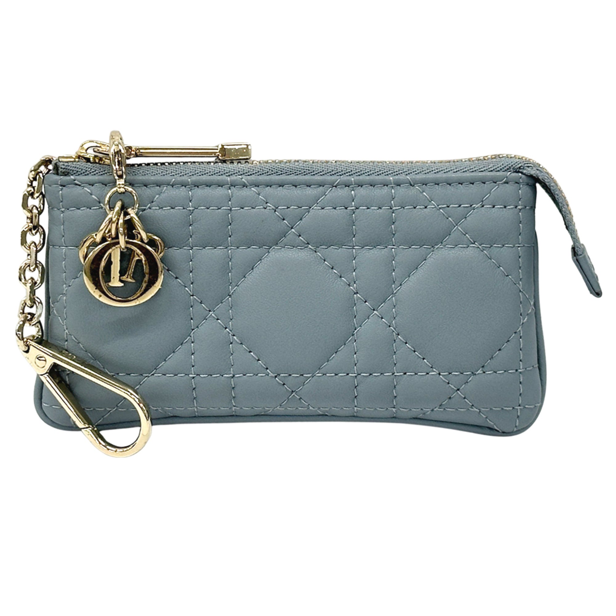Christian Dior Blue Leather Coin Purse/Coin Case (Pre-Owned)