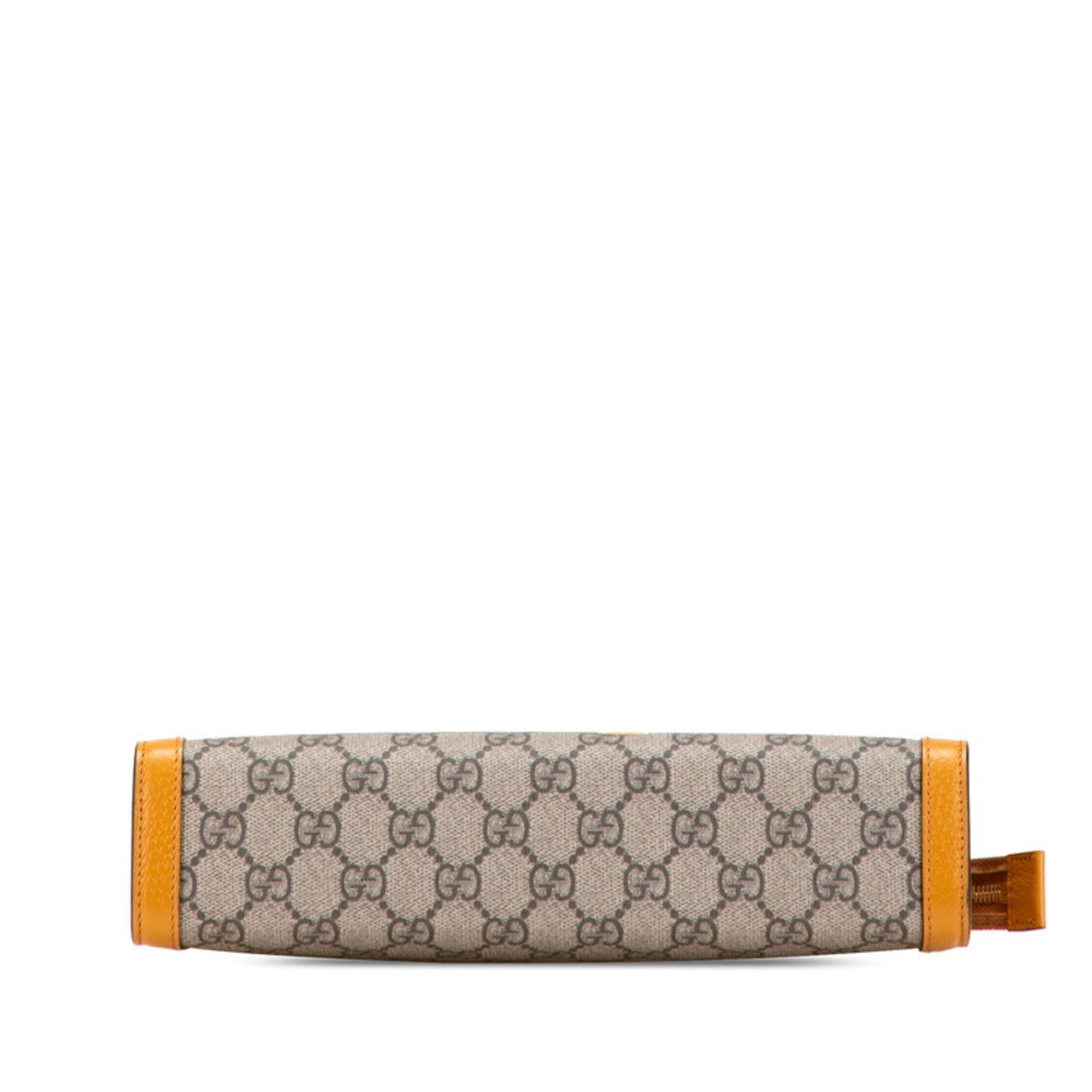 Gucci Beige Orange Pvc Leather Clutch Bag (Pre-Owned)