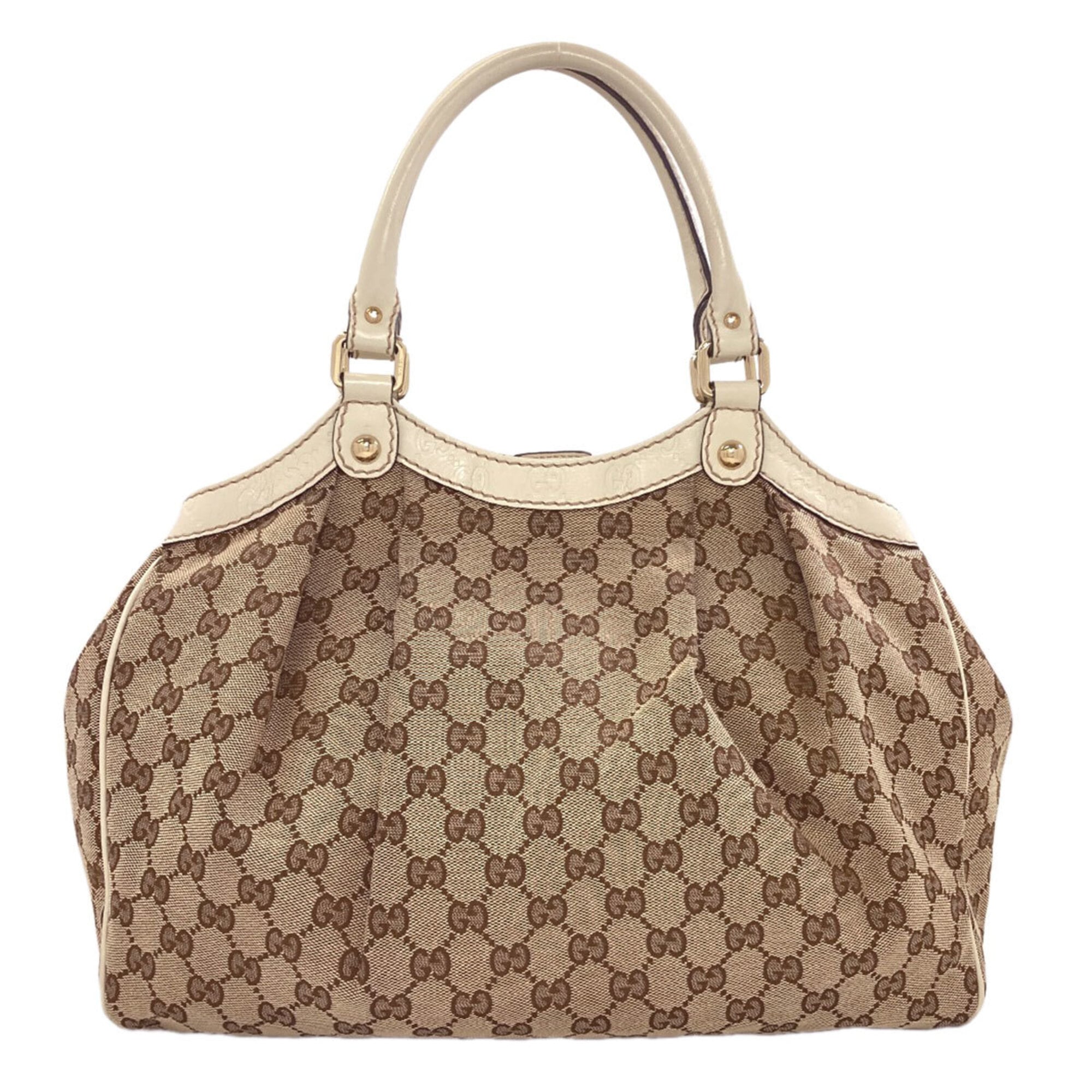 Gucci Sukey Brown Canvas Tote Bag (Pre-Owned)