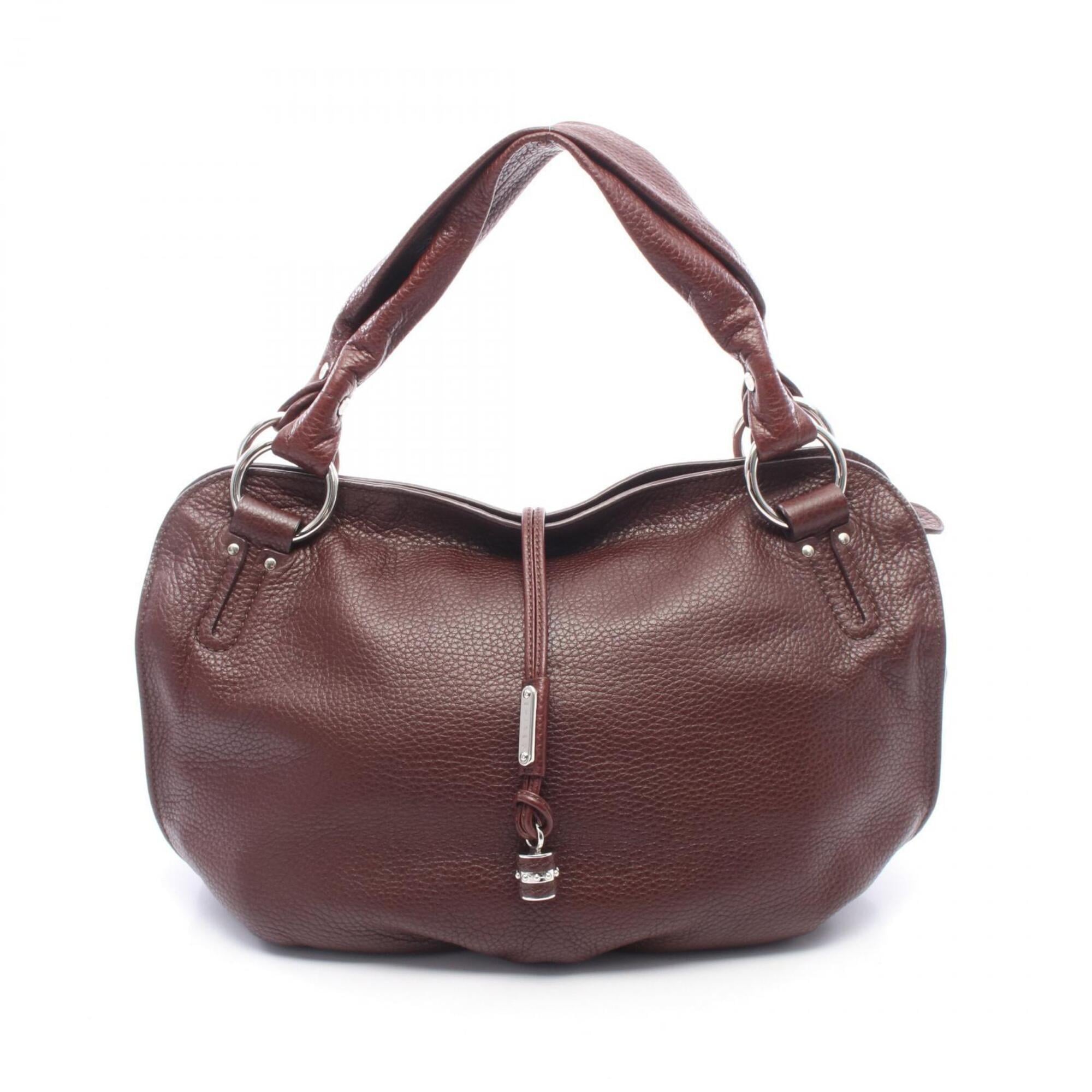 Celine Bordeaux Leather Handbag (Pre-Owned)