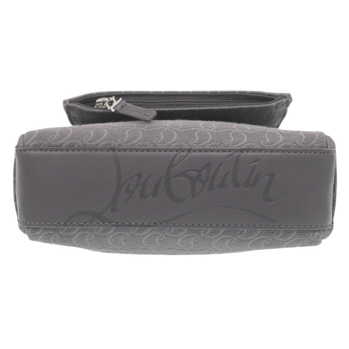 Christian Louboutin Gray Canvas Leather Shoulder Bag (Pre-Owned)