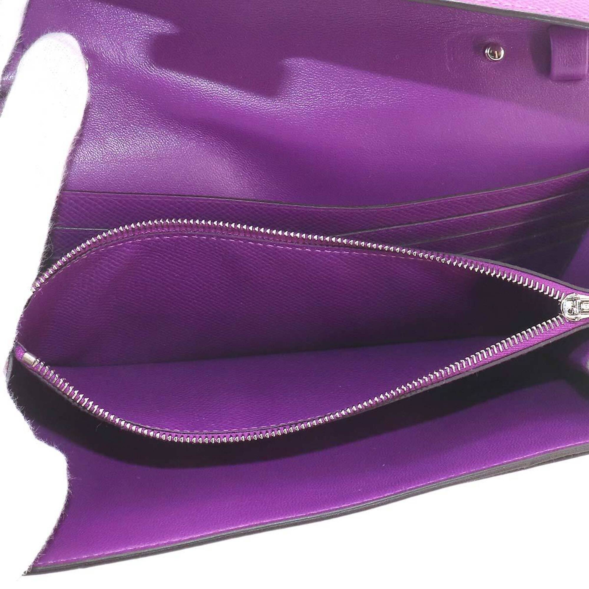 Hermes Anemone Epsom Leather Long Wallet (Bi-Fold) (Pre-Owned)