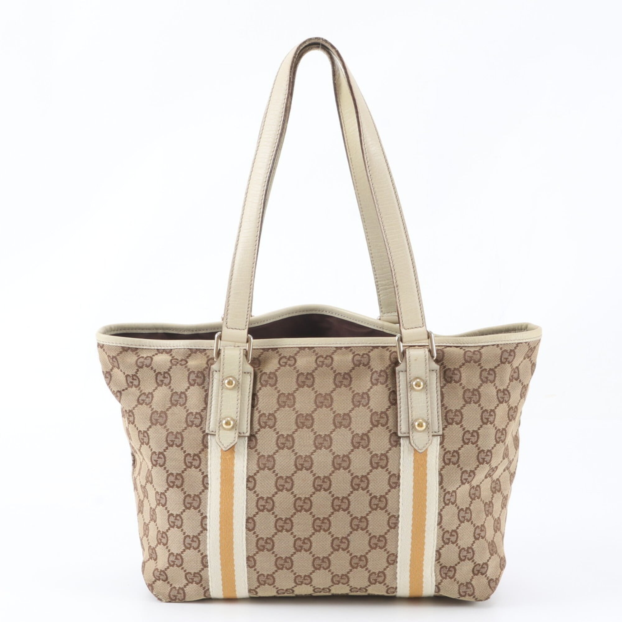 Gucci Gg Canvas Brown Gg Canvas Handbag Tote Bag (Pre-Owned)