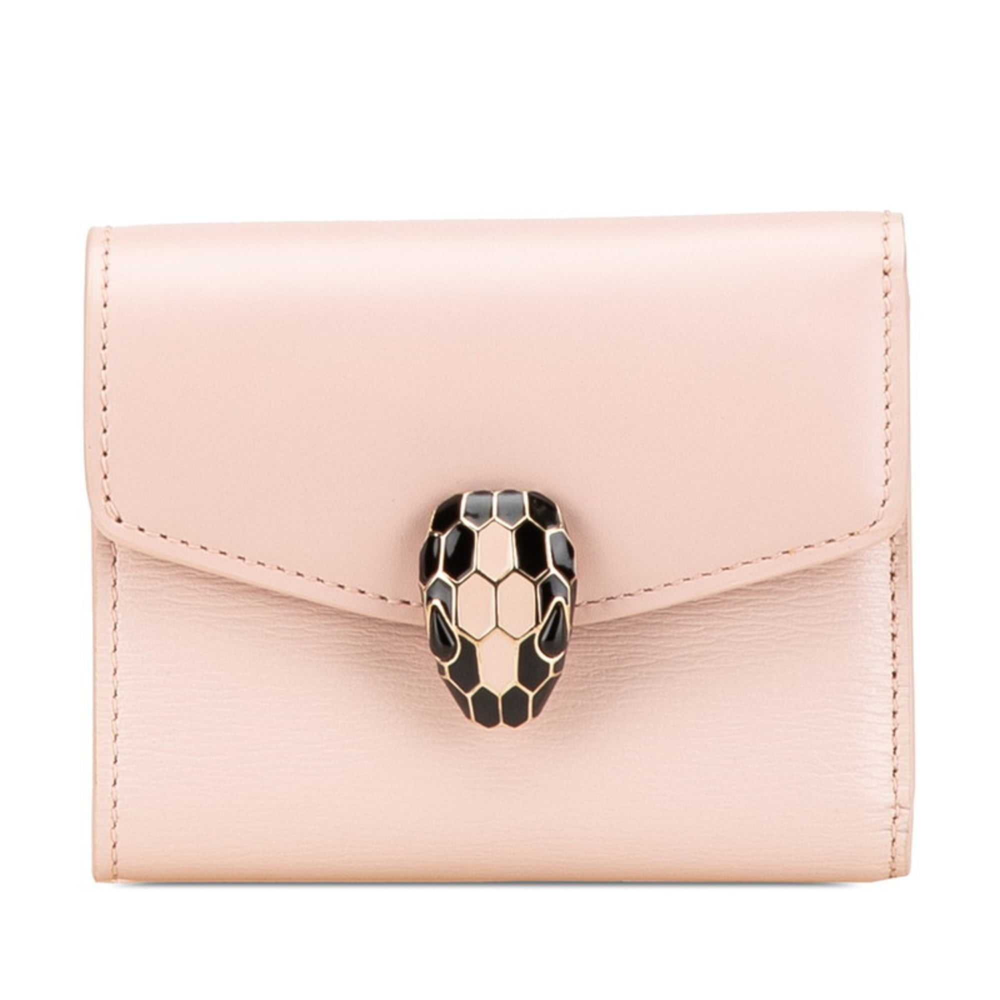 Bvlgari Pink Leather Wallet (Tri-Fold) (Pre-Owned)