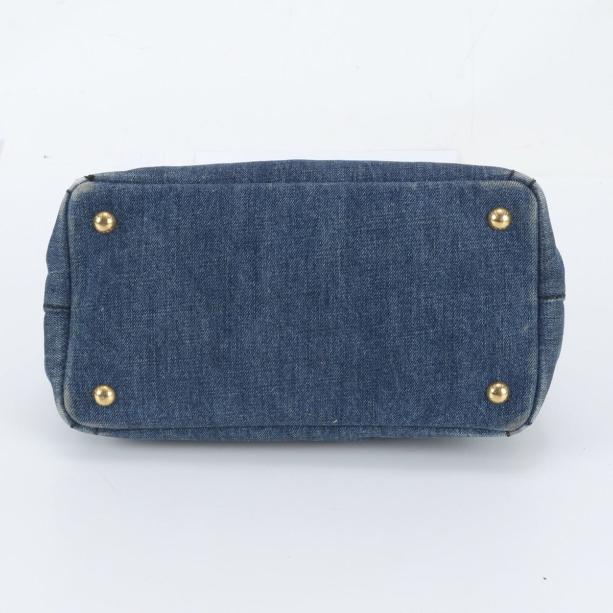 Prada Canapa Navy Handbag Shoulder Bag Tote Bag (Pre-Owned)