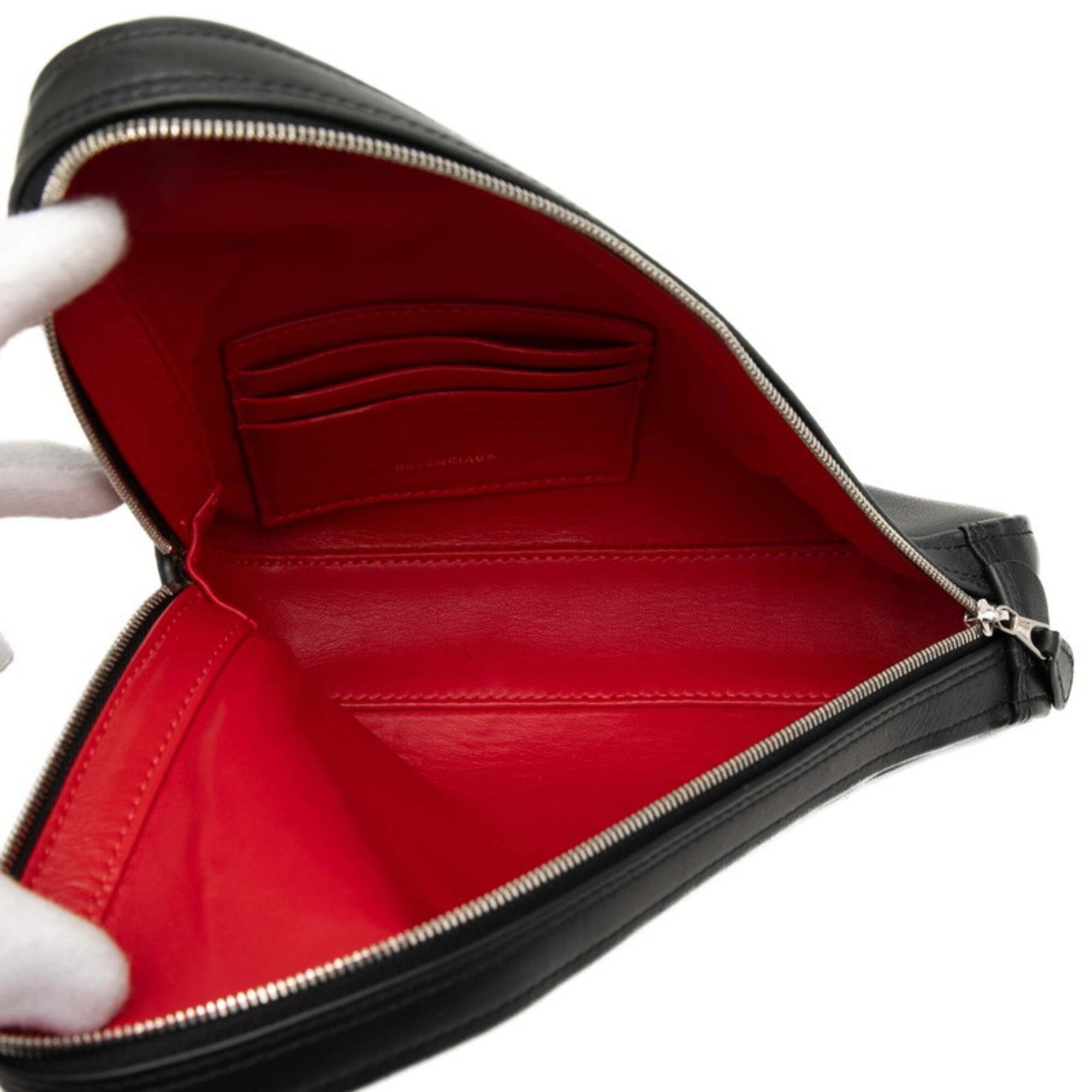 Balenciaga Black Leather Clutch Bag (Pre-Owned)