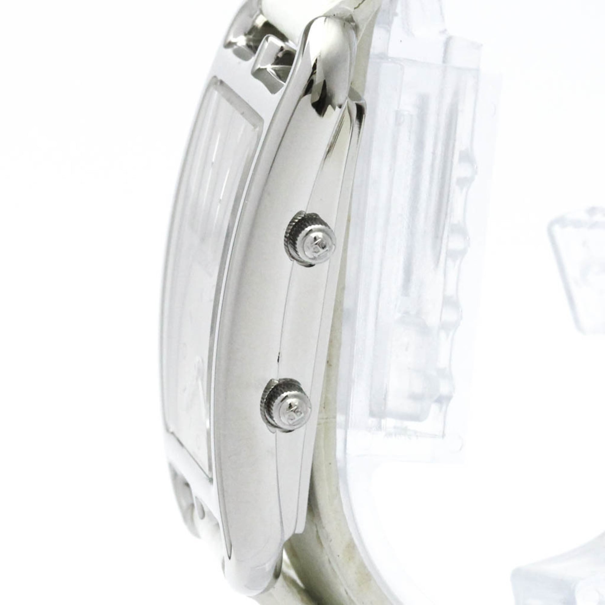 Hermes Cape Cod Deux Zones Double Tour Quartz Watch Stainless Steel And Leather Watch (Pre-Owned)
