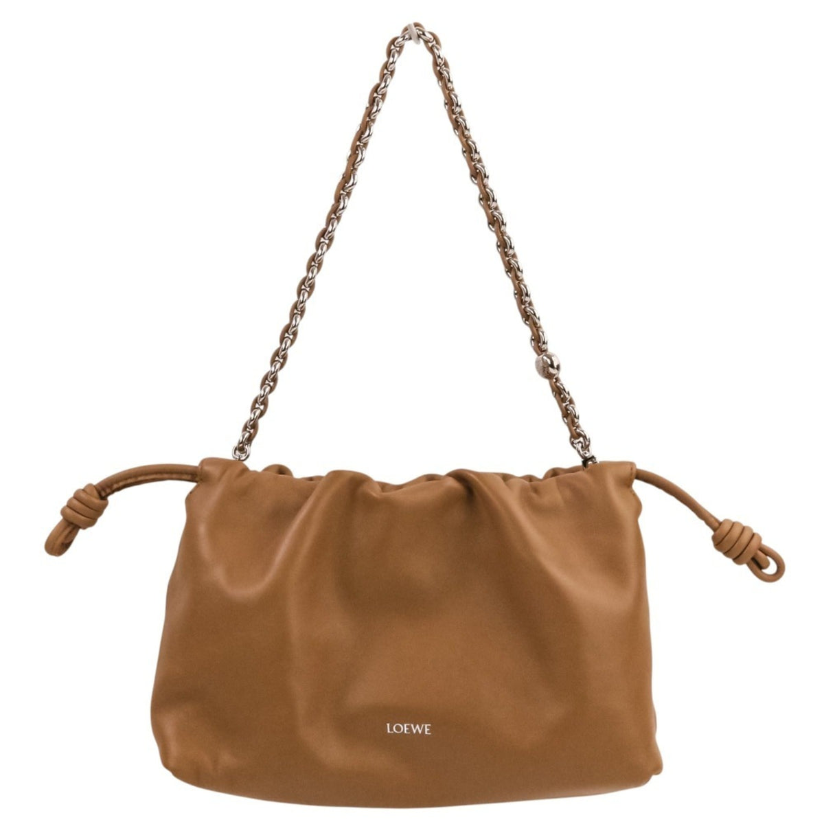 Loewe Flamenco Brown Leather Handbag Shoulder Bag (Pre-Owned)