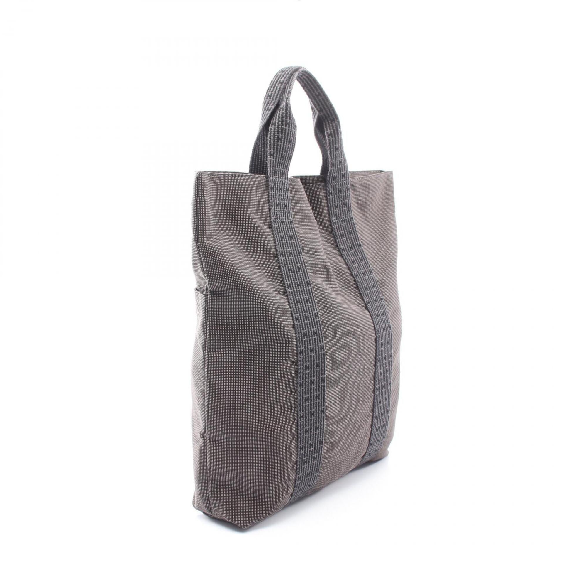 Hermes Gray Nylon Canvas Handbag Tote Bag (Pre-Owned)