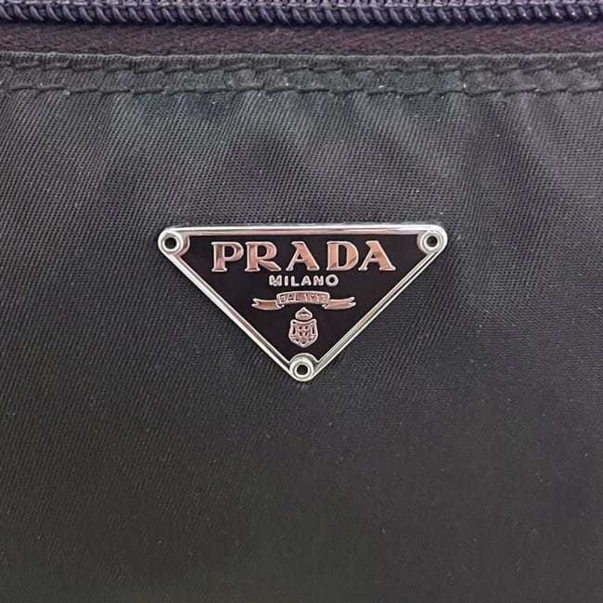 Prada Brown Dark Brown Nylon Pouch (Pre-Owned)