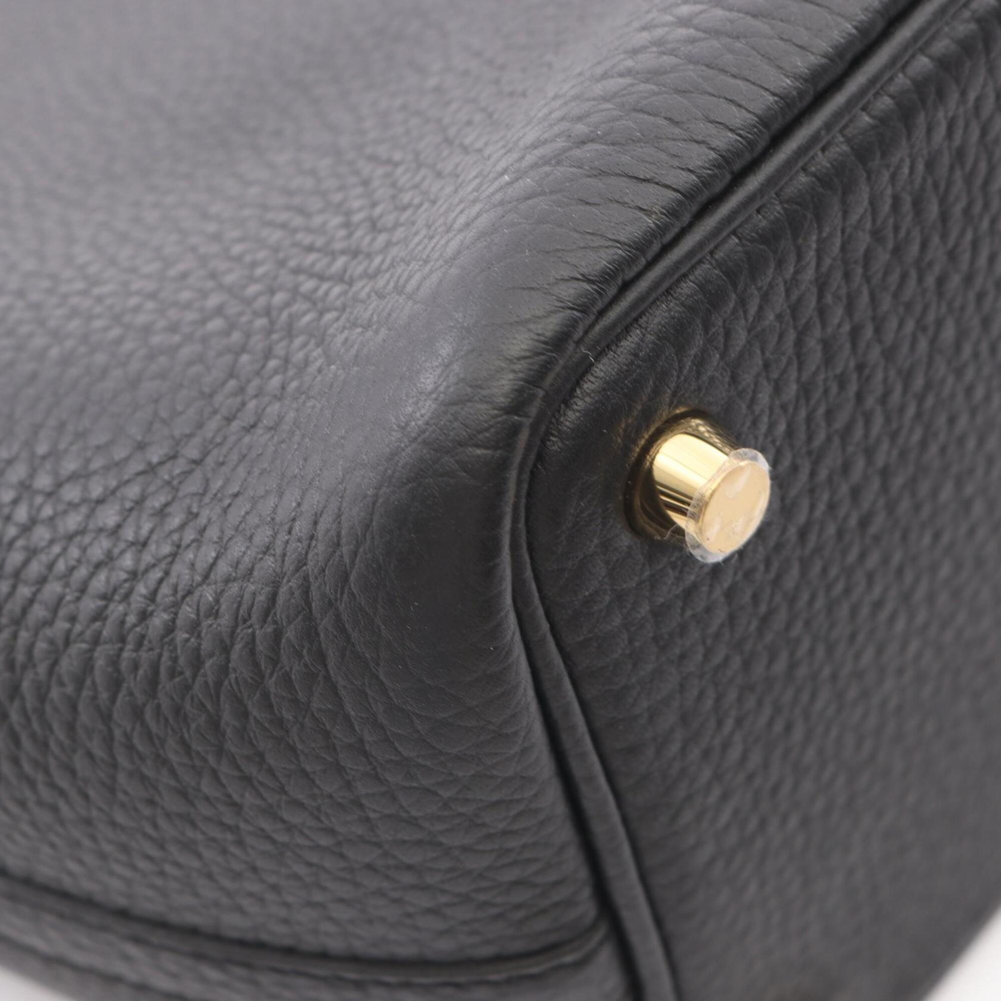 Hermes Black Taurillon Clemence Leather Handbag (Pre-Owned)