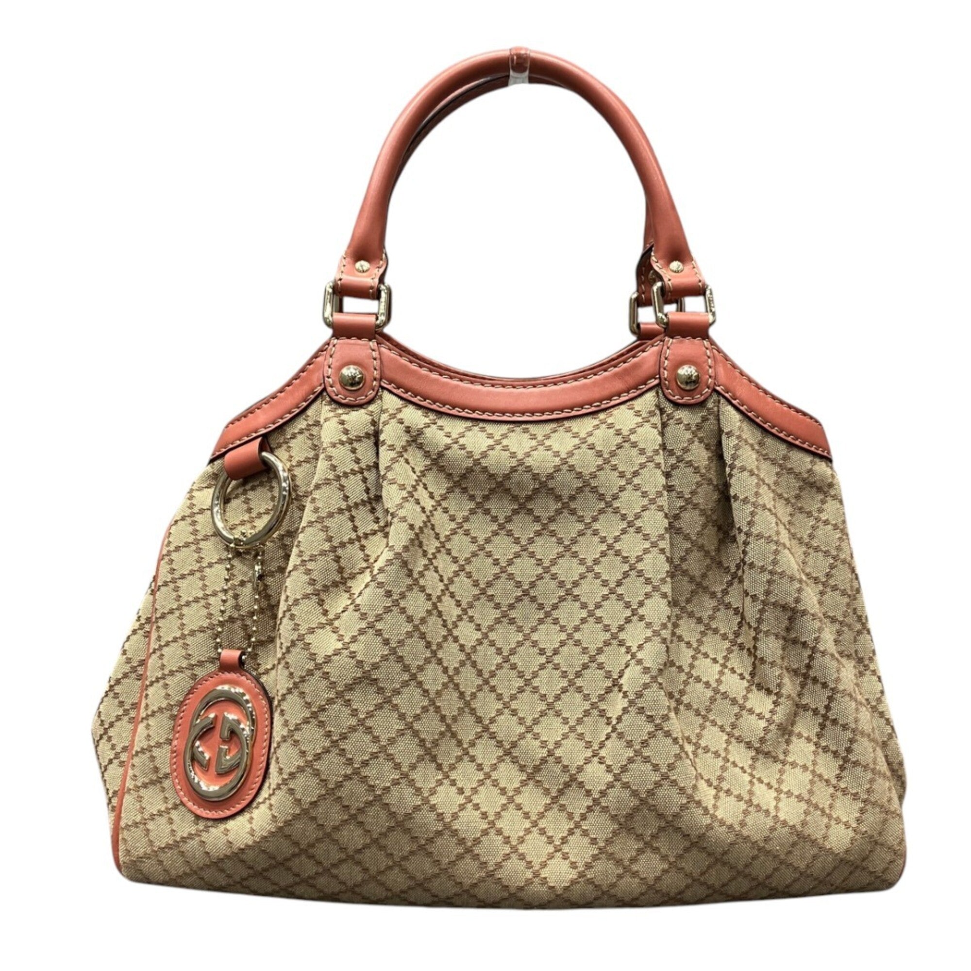 Gucci Beige Cotton Leather Handbag (Pre-Owned)