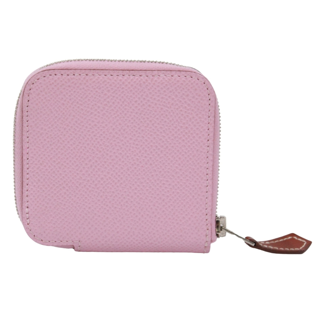 Hermes Pink Epsom Leather Silk Coin Purse/Coin Case (Pre-Owned)