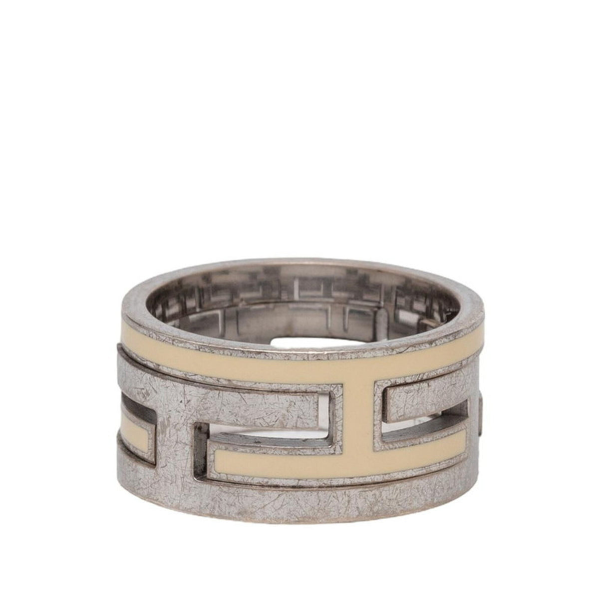 Hermes Silver Silver 925 Band Ring (Pre-Owned)