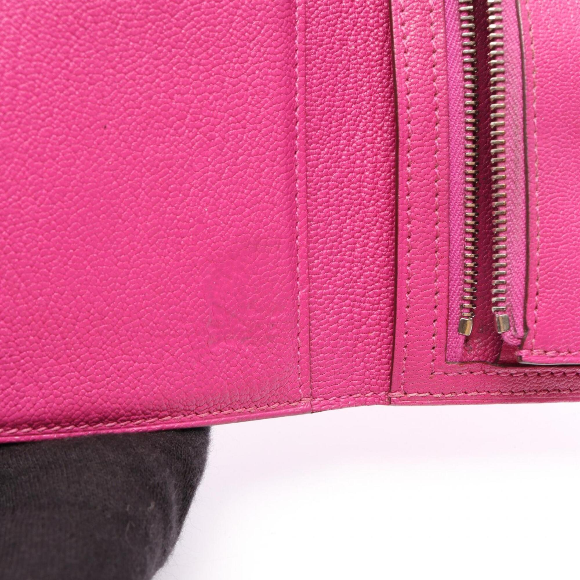 Hermes Pink Chevre Leather Wallet (Tri-Fold) (Pre-Owned)
