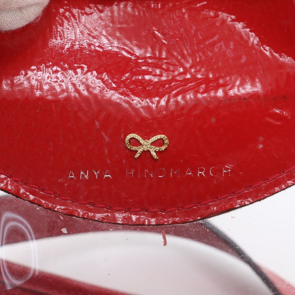 Anya Hindmarch Red Color Leather Handbag Shoulder Bag Tote Bag (Pre-Owned)