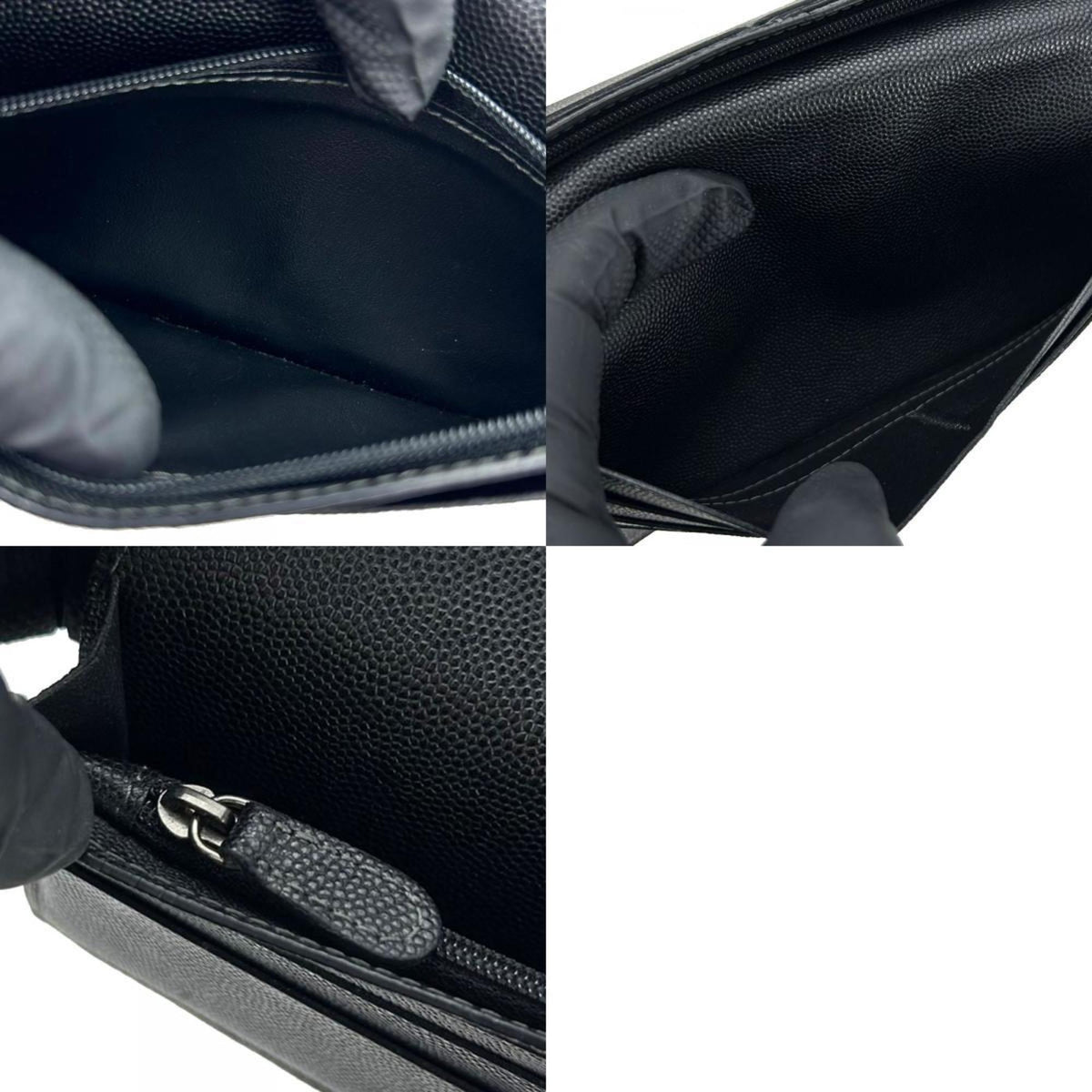 Cartier Santos Black Leather Long Wallet (Bi-Fold) (Pre-Owned)