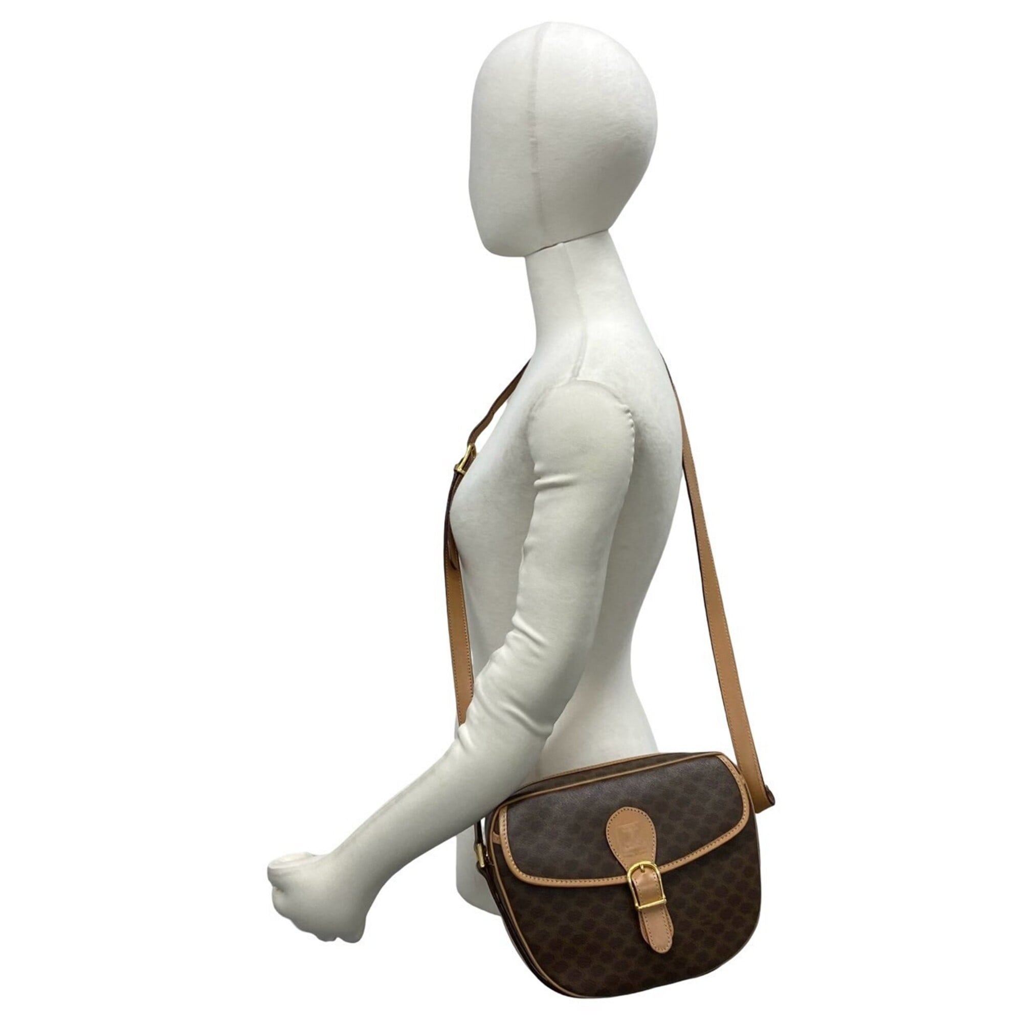 Celine Brown Leather Pvc Pochette Shoulder Bag (Pre-Owned)