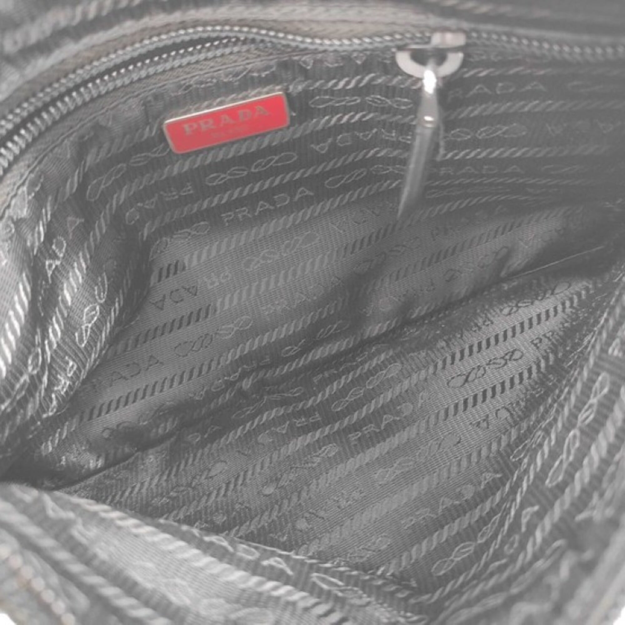 Prada Black White Nylon Clutch Bag (Pre-Owned)