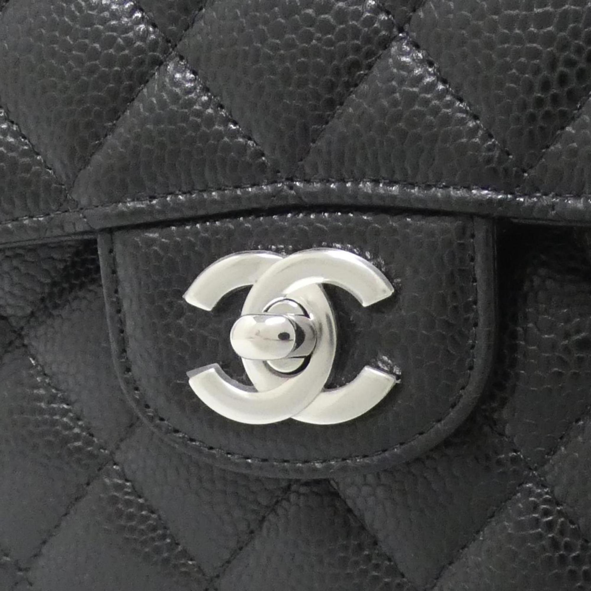 Chanel Black Bordeaux Grained Calfskin Shoulder Bag (Pre-Owned)