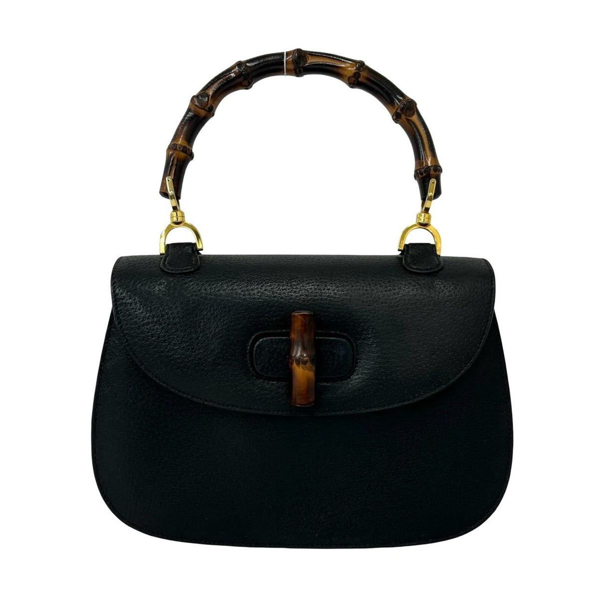 Gucci Black Leather Handbag Tote Bag (Pre-Owned)