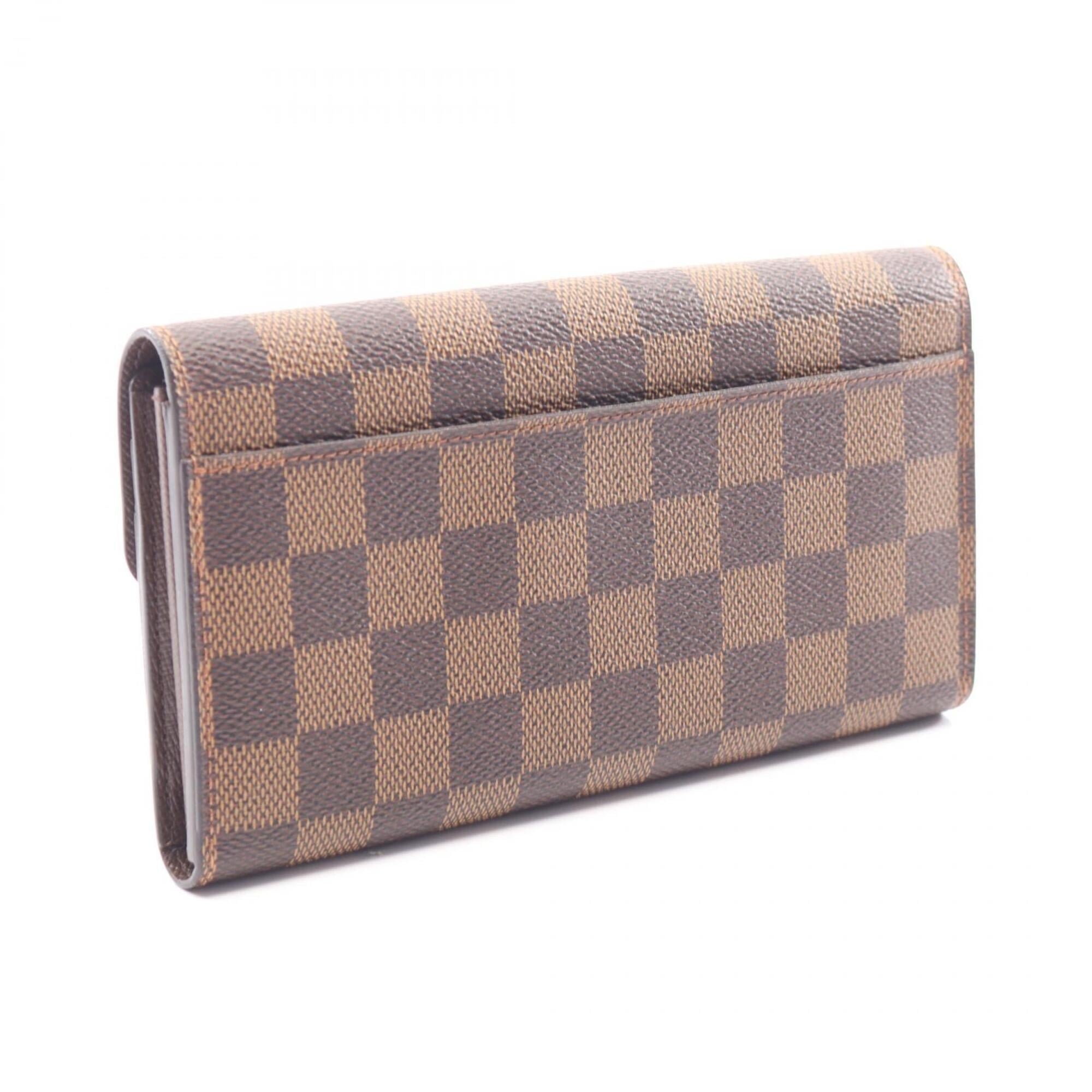 Louis Vuitton Brown Leather Pvc Long Wallet (Bi-Fold) (Pre-Owned)