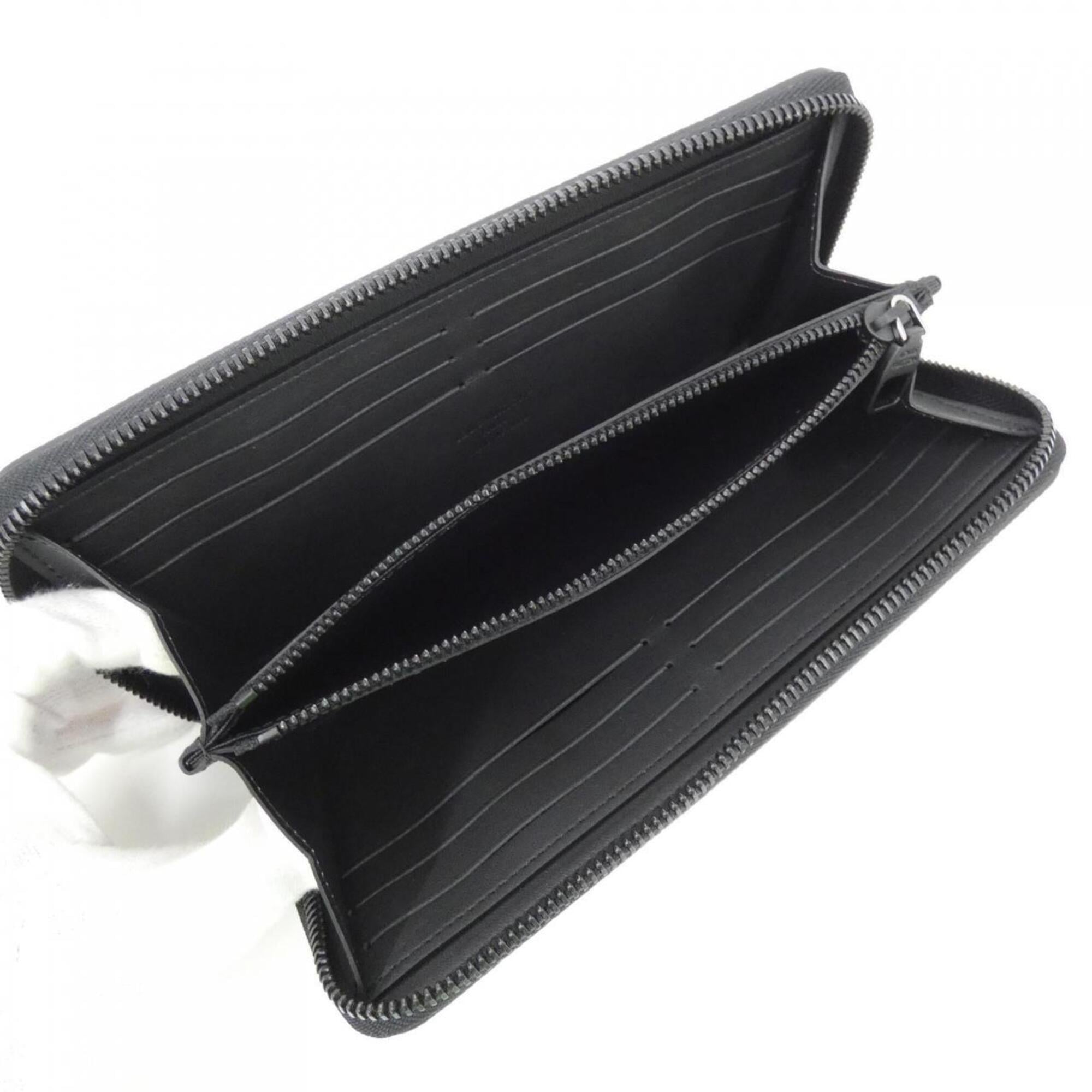 Louis Vuitton Black Leather Long Wallet (Bi-Fold) (Pre-Owned)