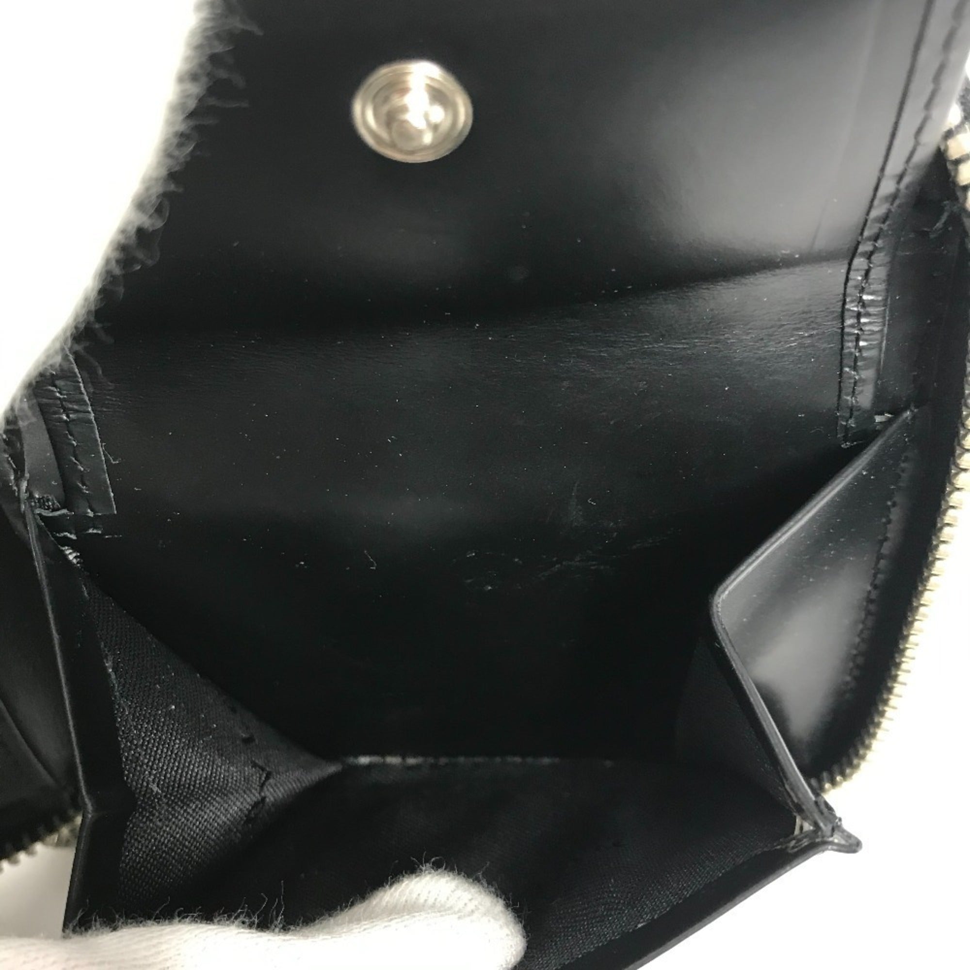 Bvlgari Black Blue Canvas Leather Wallet (Bi-Fold) (Pre-Owned)