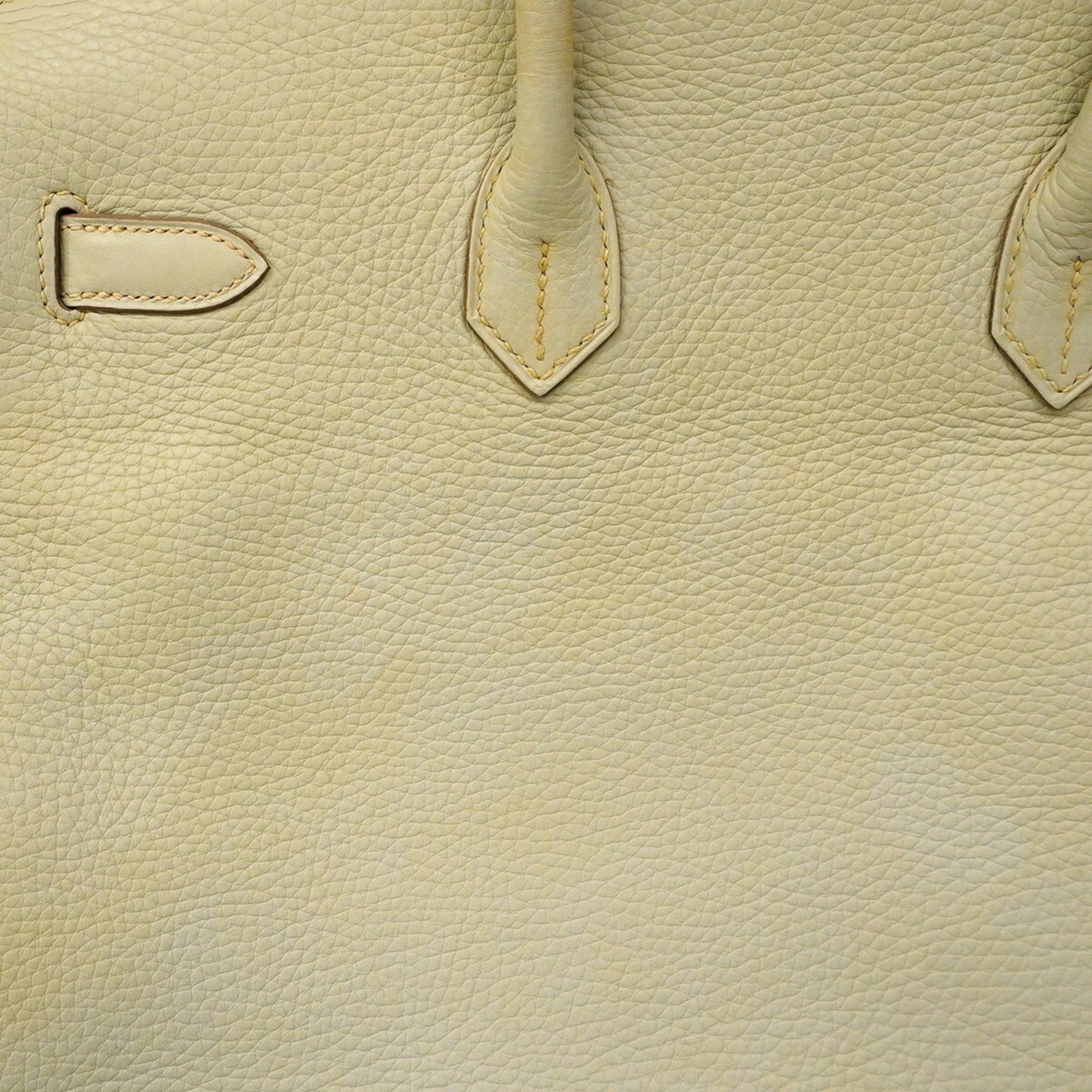 Hermes Gray Taurillon Clemence Leather Handbag (Pre-Owned)