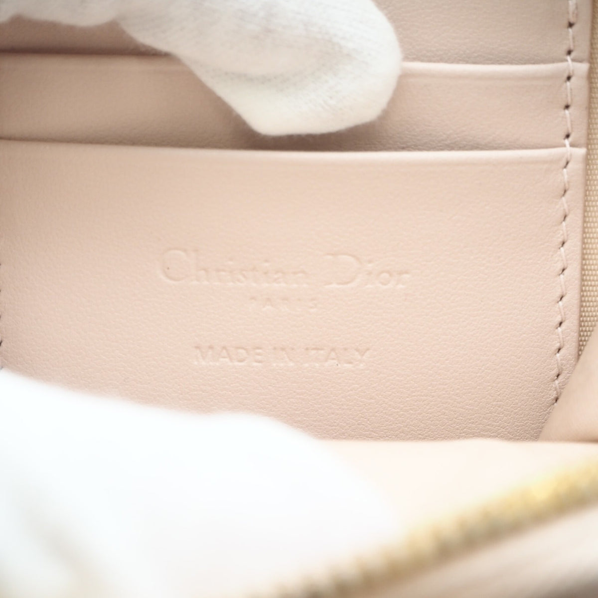 Christian Dior Lady Dior Pink Beige Leather Shoulder Bag (Pre-Owned)