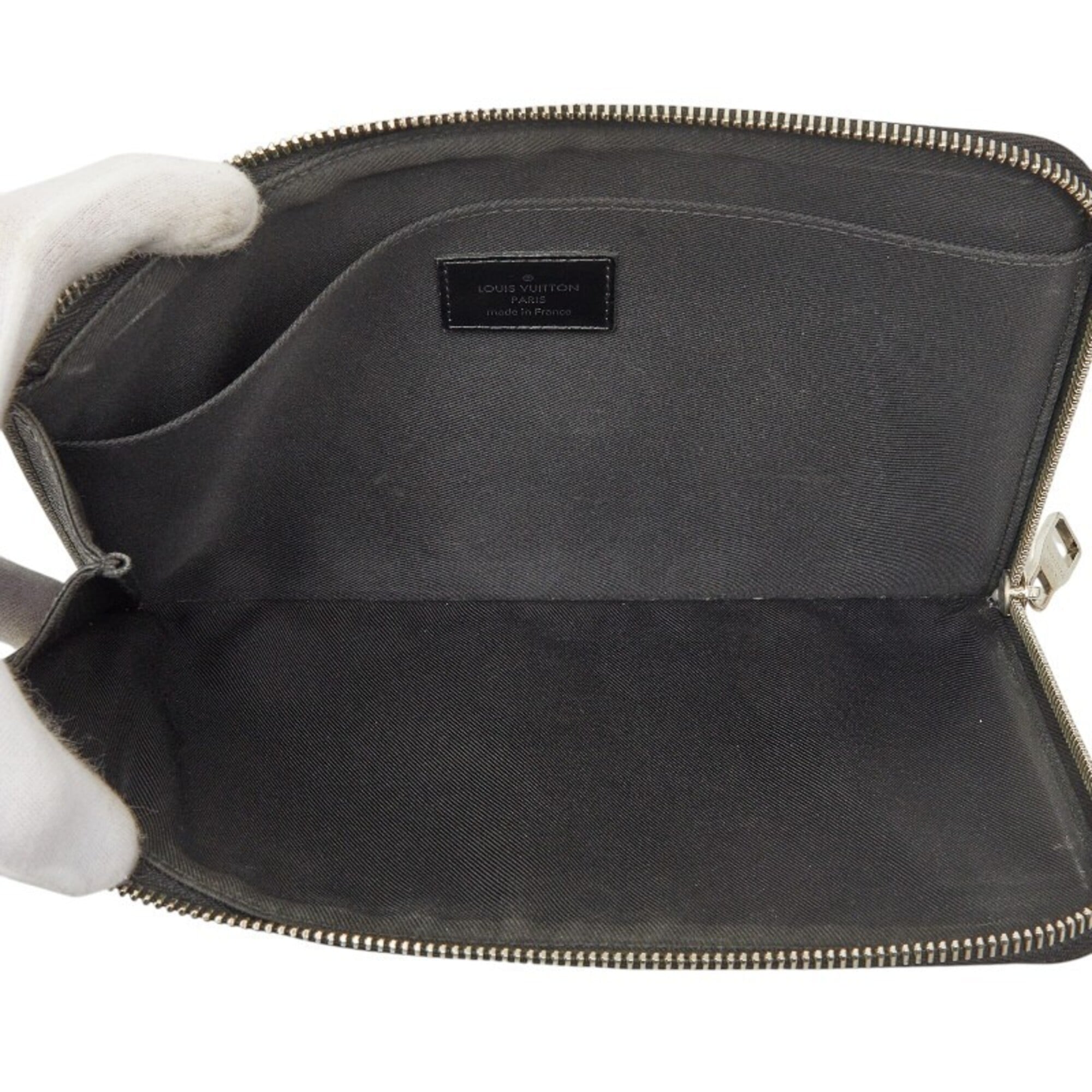 Louis Vuitton Black Gray Pvc Clutch Bag Pochette (Pre-Owned)