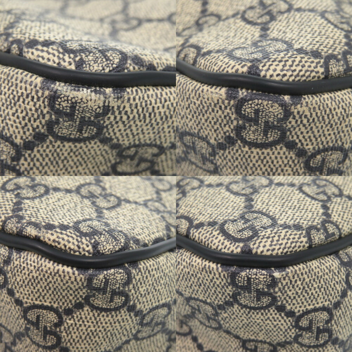 Gucci Beige Navy Gg Supreme Shoulder Bag (Pre-Owned)