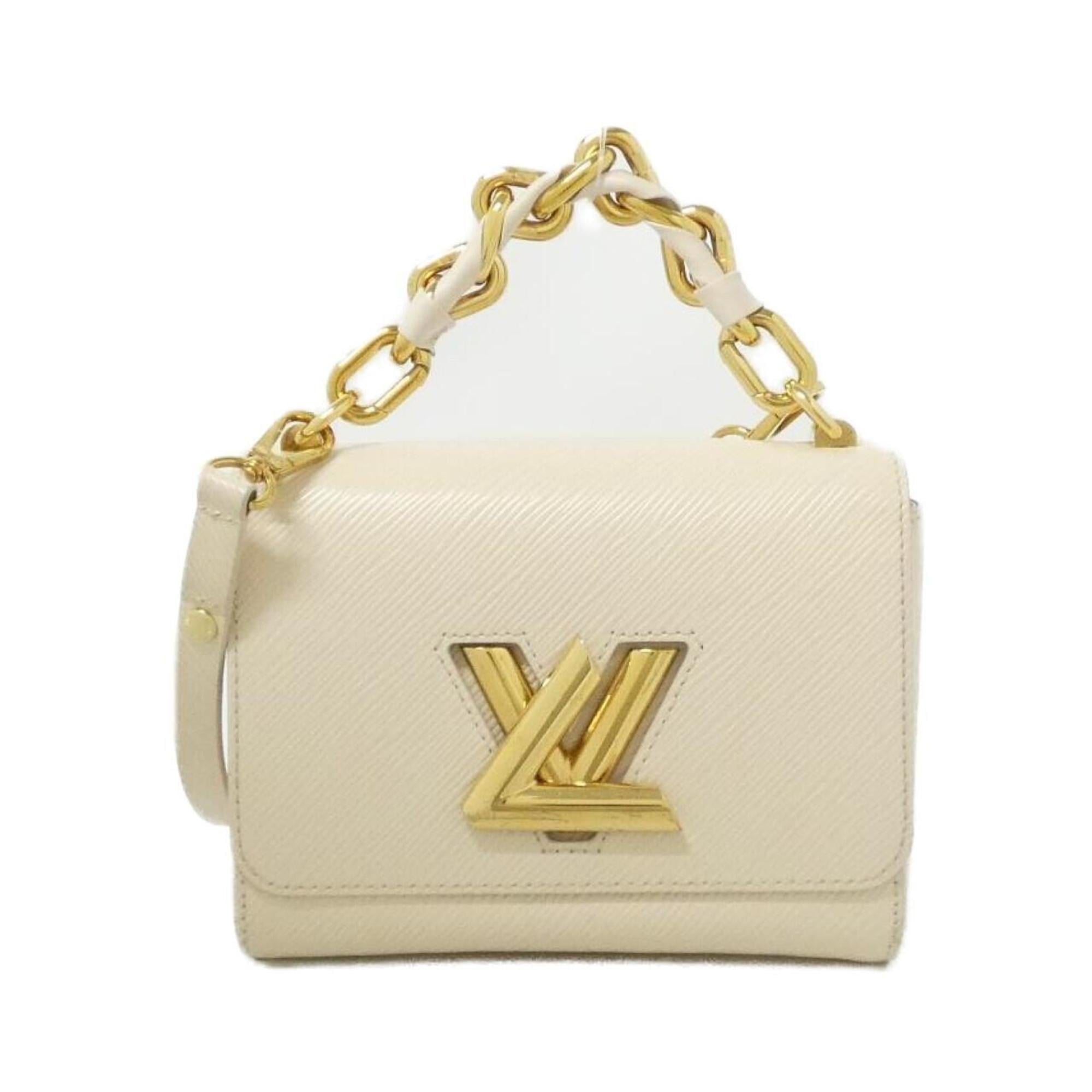 Louis Vuitton Beige White Leather Shoulder Bag (Pre-Owned)