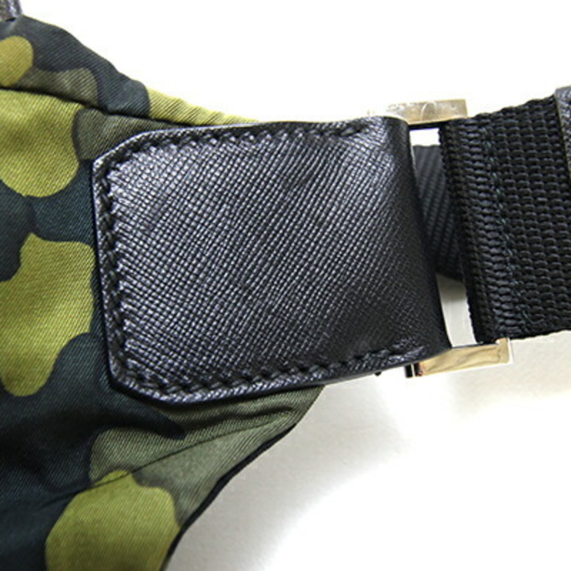 Prada Khaki Nylon Leather Sling Bag (Pre-Owned)