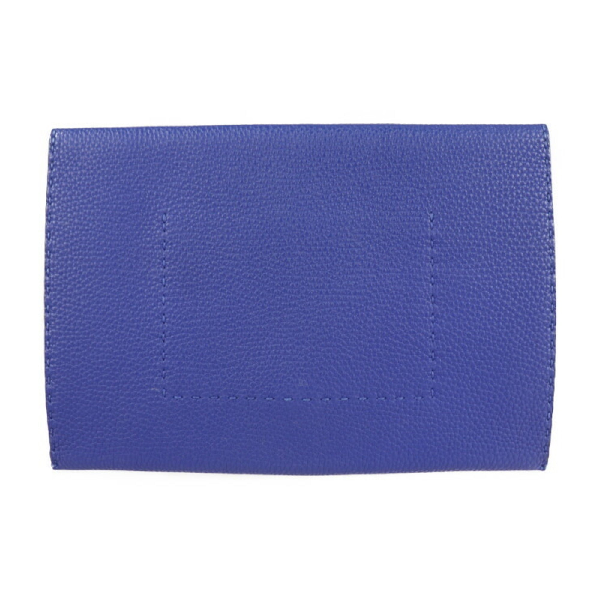 Fendi Selleria Blue Leather Clutch Bag (Pre-Owned)