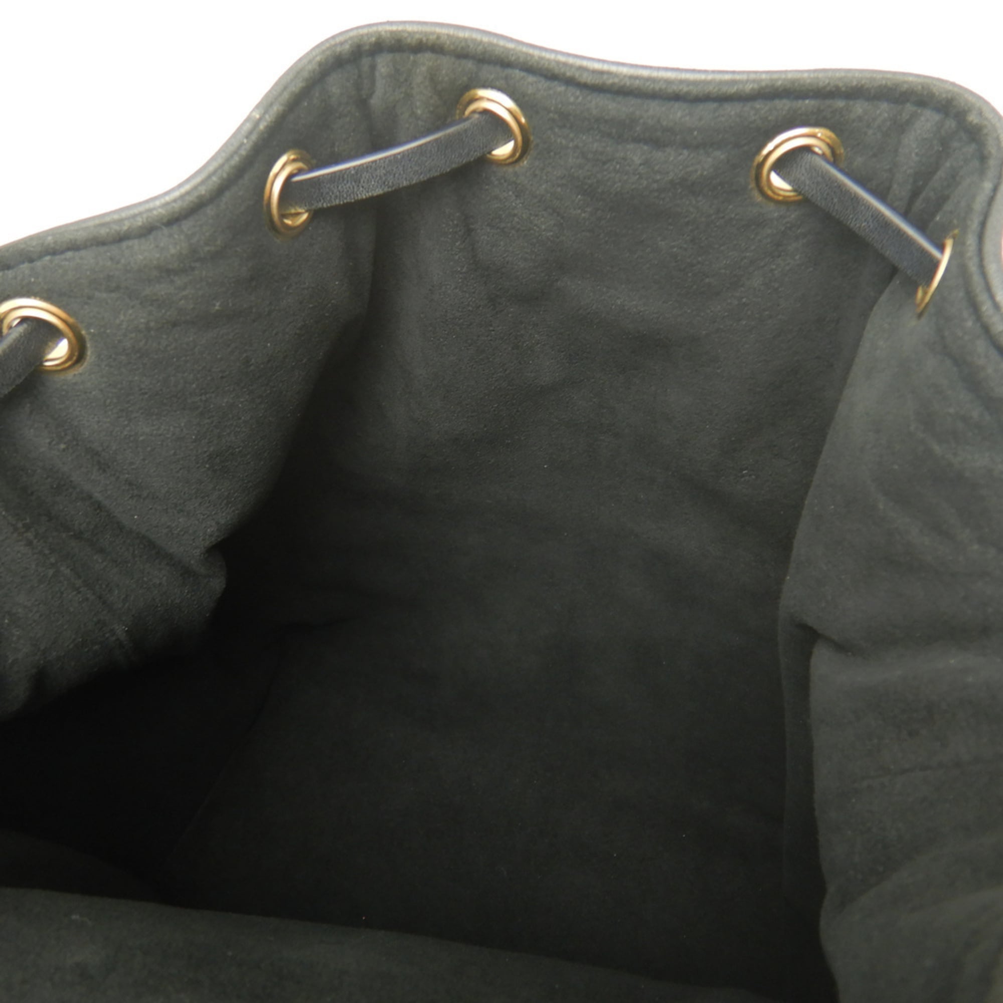 Louis Vuitton Noir Leather Backpack (Pre-Owned)