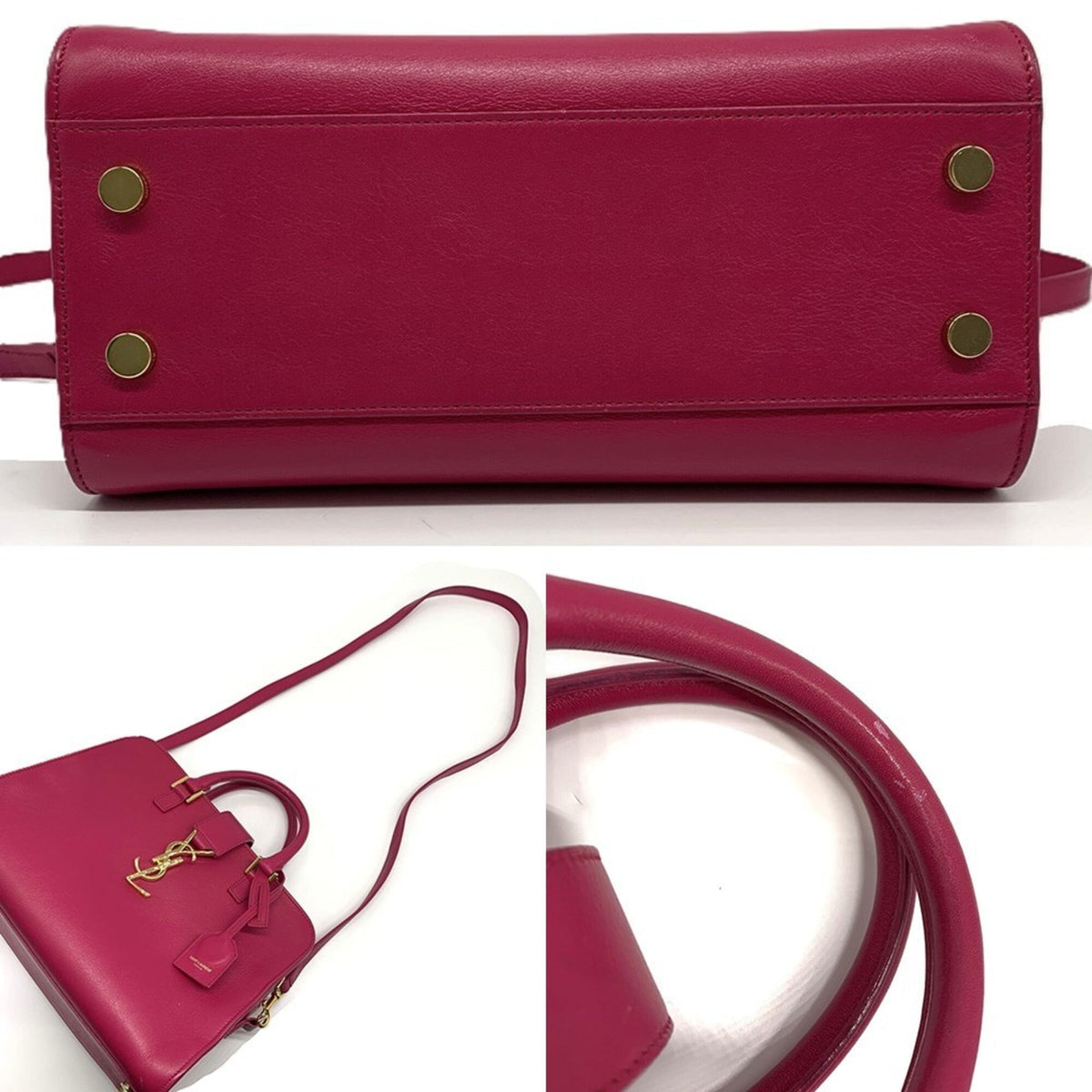 Saint Laurent Pink Leather Handbag Shoulder Bag (Pre-Owned)