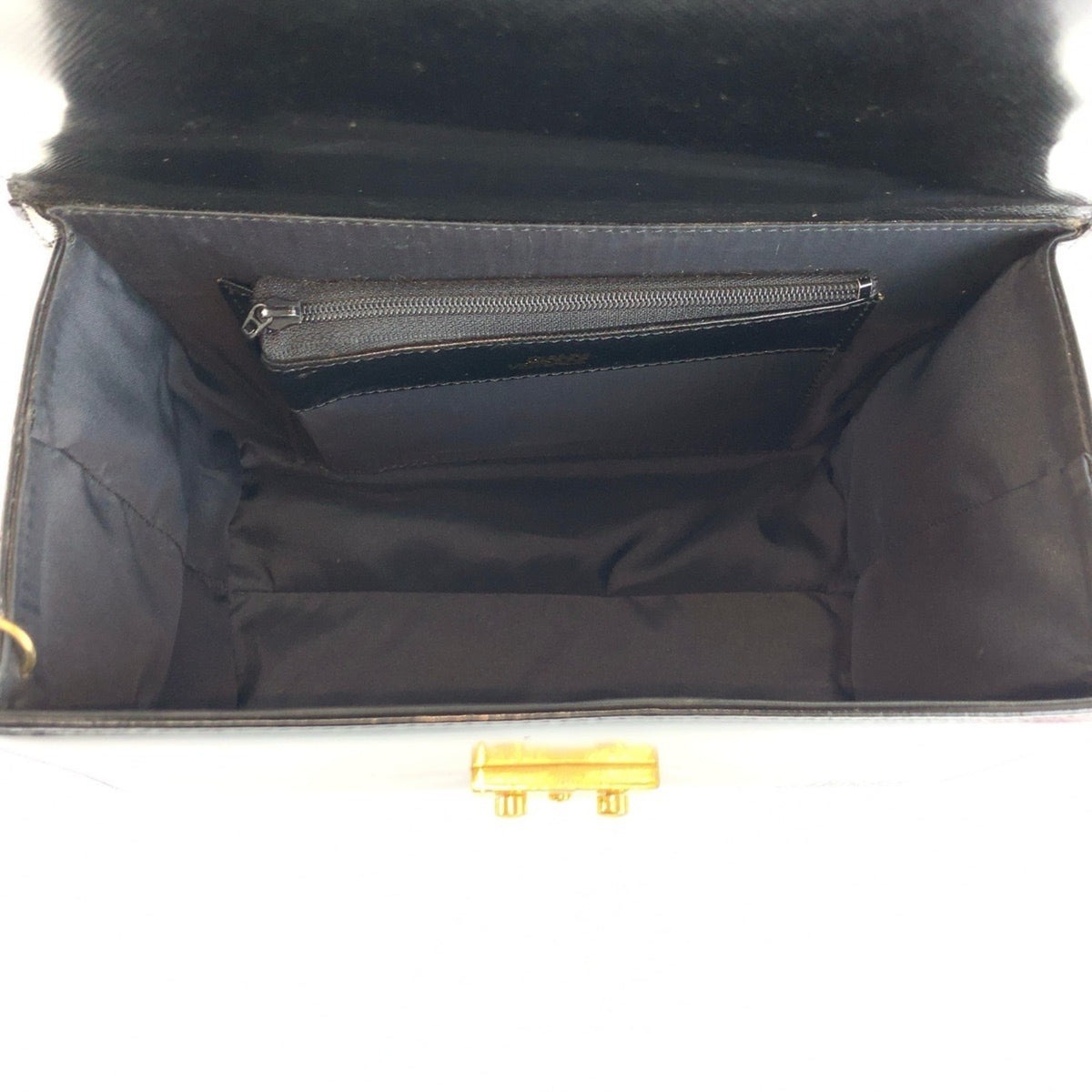 Versace Black Patent Leather Handbag Vanity Bag (Pre-Owned)