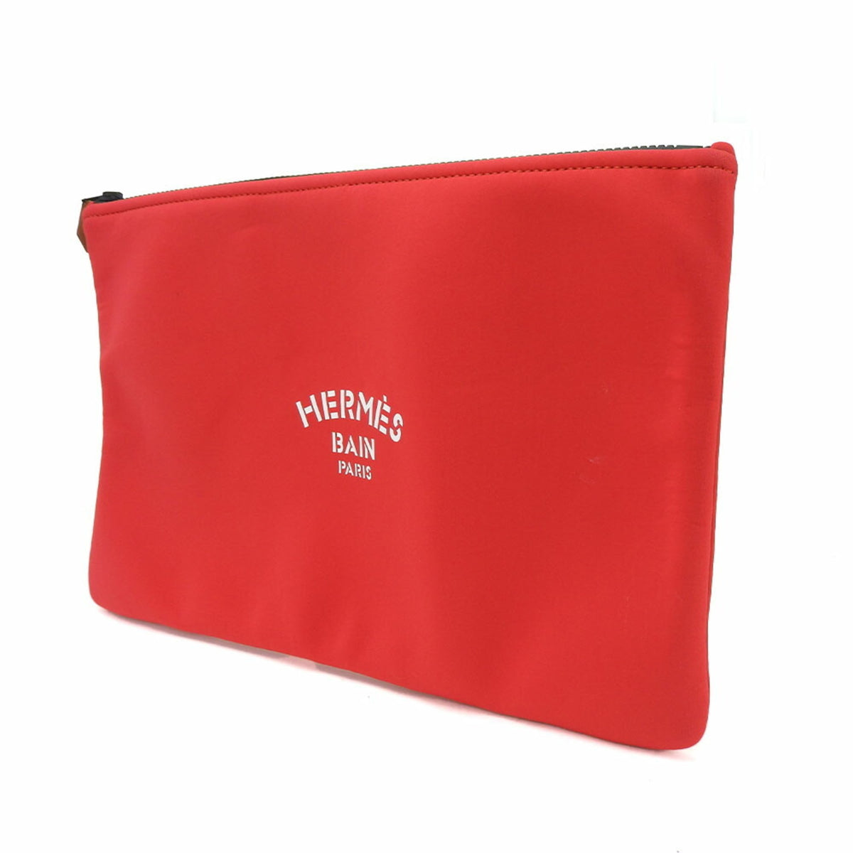 Hermes Kara Red Color Nylon Clutch Bag Pouch (Pre-Owned)