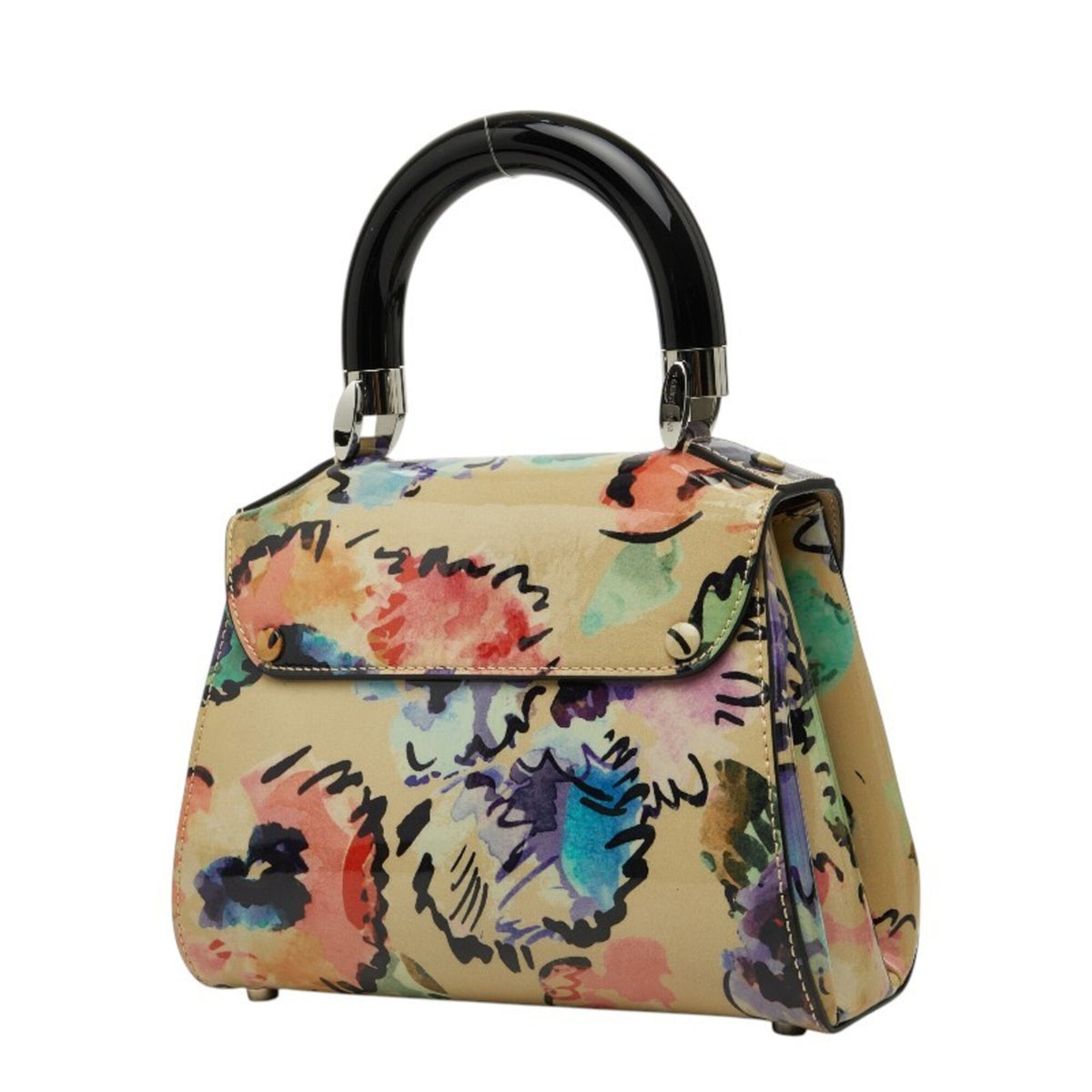 Giorgio Armani Beige Multi-Color Leather Handbag (Pre-Owned)