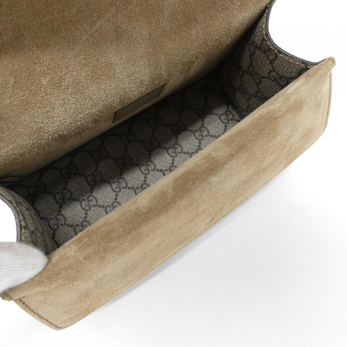 Gucci Beige Gg Canvas Handbag (Pre-Owned)